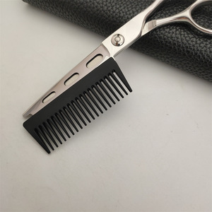 Professional Hair Scissors 6 Inch Stainless Steel <b>Straight</b> Head Long Handle With <b>Comb</b> Beauty Salon Use - Product Image 2