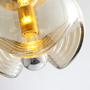Lampe suspendue en verre ondulé, <span class=keywords><strong>design</strong></span> moderne et créatif, <span class=keywords><strong>Luminaire</strong></span> décoratif d'intérieur, idéal pour une chambre à coucher, un chevet, une salle à manger ou une <span class=keywords><strong>cuisine</strong></span> - Product Image 5