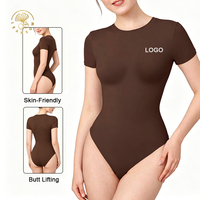 Body moulant femme taille haute style streetwear, double épaisseur, qualité supérieure, fabrication européenne et américaine