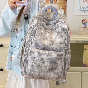 Nueva mochila escolar estilo coreano de gran capacidad con estampado de cielo estrellado degradado, ligera, informal, para viajes y desplazamientos. - Product Image 4