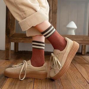 沃威冬季男女通用多色模糊保暖棉袜羊毛加厚室内户外男女袜子 - Product Image 3