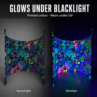 Toile de fond fluorescente réactive aux UV pour décoration murale néon, idéale pour salons professionnels, fêtes, scènes, studios photo – Fournisseur exclusif en gros