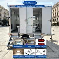 Offerta Speciale: Rimorchio Bagno Mobile a 2 Postazioni con Asse Singolo, WC Portatile con Urinale e Lavandino per Eventi all'Aperto e Cantieri Edili