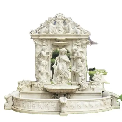 Outdoor Waterfall Marble Fountain Customized Indoor Water fountain Marble Pet Beauty figure Fountain Sculptures