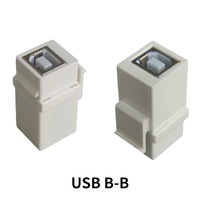 Adaptateur USB 2.0 Type A femelle vers Type B femelle (réversible) Keystone Insert, blanc