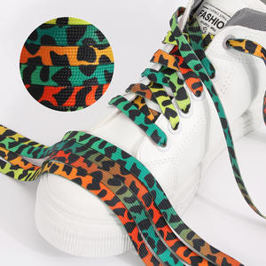 YH 1cm Plat Imprimé Léopard Camouflage Lacets Polyester Matériel pour AF1 & <span class=keywords><strong>AJ1</strong></span> Conseil Chaussures Lacets - Product Image 2