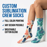 Chaussettes de sport personnalisées 360° par sublimation, impression couleur intégrale, vente en gros, tout motif, mélange de coton, faible MOQ, OEM