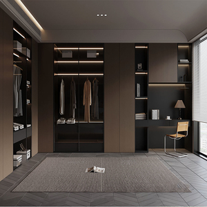 Sang trọng hiện đại Acrylic tủ quần áo với cửa trượt cao cấp thanh lịch đầy đủ tùy chỉnh đi bộ trong tủ quần áo thiết kế cho căn hộ - Product Image 2