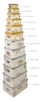 Lot de 12 boîtes de rangement décoratives en carton imperméables et écologiques avec poignées de superposition gratuites Forme de base du couvercle pour usage domestique