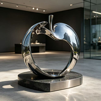 Sculpture abstraite moderne en acier inoxydable poli, faite à la main, décoration d'intérieur, cadeau d'affaires