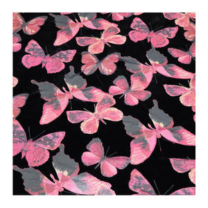 Tissu de velours extensible élégant 3d <span class=keywords><strong>papillon</strong></span> dentelle tissu broderie <span class=keywords><strong>papillon</strong></span> impression tissu velours tissu pour robe et décoration - Product Image 1