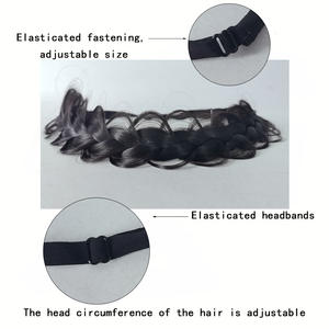 Diadema elástica trenzada para peluca, diadema negra suave, tamaño ajustable para uso general, material de alambre resistente a altas temperaturas - Product Image 1