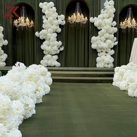 ZKAI Rangkaian Bunga Pernikahan Elegan Gereja Katolik Putih, Hiasan Lantai Bunga Hydrangea 3D Tebal dan Mengembang