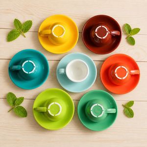 Ensemble de tasses à expresso en céramique avec soucoupe, design moderne, petites tasses à café, tasses à expresso - Product Image 4