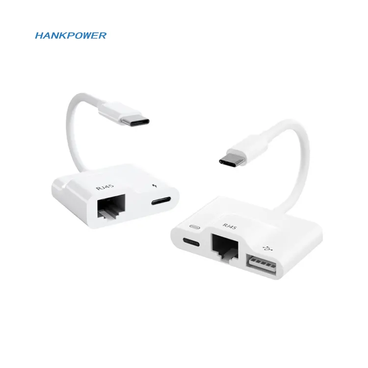 Adaptateur USB C vers Ethernet Type C vers LAN Adaptateur réseau Gigabit RJ45 Convertisseur LAN filaire pour iPad pour Mackbook Pro