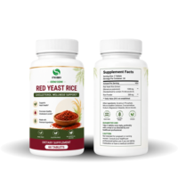 Complément alimentaire personnalisé à base de levure de riz rouge, 60 comprimés, extrait 1200mg, sans gluten, certifié Halal, pour la santé cardiovasculaire, service OEM et marque privée