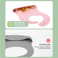 Bavoirs pour bébé unisexes réglables en silicone de qualité alimentaire sans BPA, imperméables, avec logo personnalisé et motif