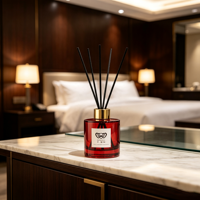 Diffuseur de parfum en verre multicolore personnalisé ADANA avec bâtonnets en fibre, décoration aromatique pour la maison, idéal pour les cadeaux souvenirs