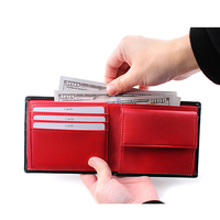 Dompet Pria Fashion dengan Kantong Koin, Kulit Mikrofiber Halus Custom, Pemblokir RFID, Tempat Kartu Kredit, Dompet Lipat Pria