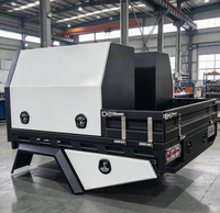 Capot de benne en alliage d'aluminium pour pick-up double cabine, verrouillable, avec boîte à outils latérale, pour plateau de camionnette