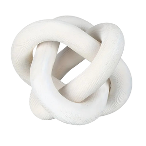 Moderna Cadena de Madera de 3 Eslabones, Tallada a Mano, con Nudos de Madera Natural Blanca y Negra, Adorno para el Hogar, Decoración para Mesa de Centro - Product Image 2