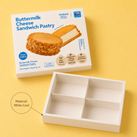 Boîte d'emballage pour biscuits et pâtisseries en carton blanc à 4 compartiments, impression offset couleur, carton blanc de qualité alimentaire, boîte cadeau pour biscuits