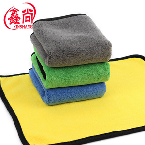 Xinshang Car Cleaning <b>Towel</b> 30x40 Cm Edge <b>Wrapped</b> Microfiber For Auto Wash And Wipe With Custom Logo Option - Product Image 2