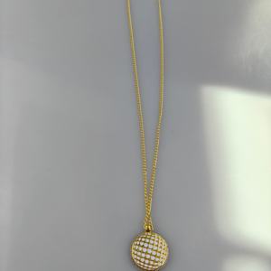 Kalung penanda bola Golf, perhiasan magnetik liontin rantai besi kalung penanda bola Golf berlapis perak bendera Amerika Modern untuk hadiah pegolf - Product Image 2