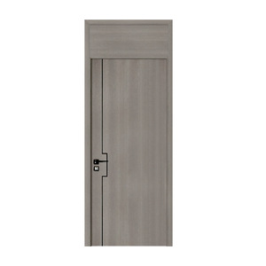 Puerta moderna minimalista de madera ecológica sin pintura y silenciosa. Puerta de madera de lujo informal para el interior del hogar, dormitorio. Puerta de madera maciza WPC. - Product Image 1