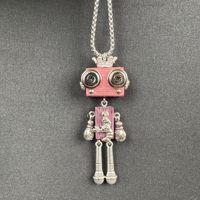 Pendentif robot punk des 12 constellations, tête en bois, marteau, pelle, hache, microphone, pieds en alliage métallique, collier du zodiaque, porte-clés
