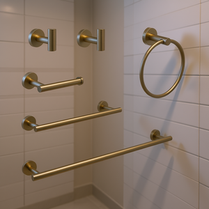 Ensemble de porte-serviettes de salle de bain de luxe DB, en acier inoxydable, finition chromée, montage mural, matériel de salle de bain moderne pour la maison, 6 pièces - Product Image 2