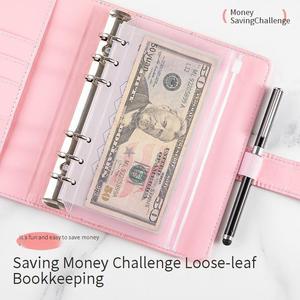 Cuaderno planificador de presupuesto de hojas sueltas con estampado de cocodrilo de PU A6 personalizado Carpeta de 6 anillas diario de bolsillo de desafío de ahorro - Product Image 5