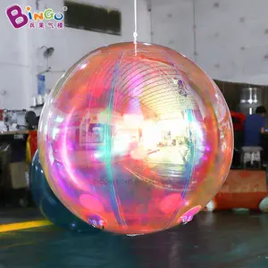 2024 Evenement Decoratie Drijvende Bol Grote Discobal Reflecterende Chroom Kleurrijke Gigantische Opblaasbare Spiegelbal