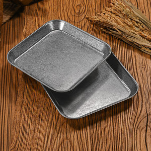 Vintage Stainless Steel Square <b>Tray</b> Sus304 For Cold Dishes Kimchi Barbecue Snacks Hotel Coffee <b>Tea</b> Serving <b>Trays</b> - Product Image 3