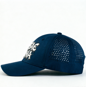 Blue Performance Golf Hat Custom Water Resistant Hats <b>Flat</b> Plastic Closure Injaevina Curved Brim Baseball <b>Caps</b> - Product Image 3