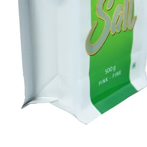 Sac d'emballage de sel-pochette de boîte à fermeture éclair à fond plat extra-solide en nylon laminé