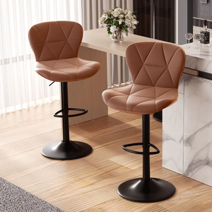 K Factory Direct Sales Black <b>bar</b> <b>Stool</b> with Backrest Hotel Lobby Swivel <b>Bar</b> Chairs Wholesale High Back High <b>Stool</b> - Product Image 6