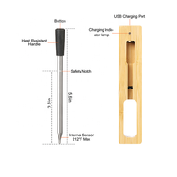 Thermomètre à viande intelligent sans fil à sonde unique, nouvelle conception, avec application iOS, lecture instantanée, étanche IP68, portée de 50 m, en acier inoxydable