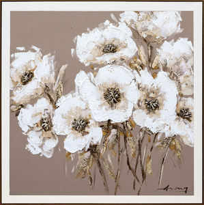 Cadre en bois flottant peinture fleur blanche mode <span class=keywords><strong>Pop</strong></span> <span class=keywords><strong>Art</strong></span> décoration murale peinture avec Texture encadrée peinture décorative - Product Image 3