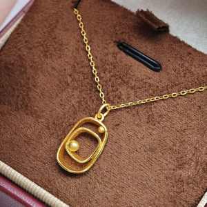 Collier pendentif en argent 925 plaqué or avec perle UM Jewelry pour fiançailles et mariage, unisexe/hommes/femmes, vente en gros - Product Image 6