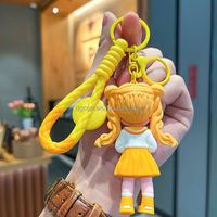 Directo de fábrica al por mayor 3D Sailor Moons Anime Tsukino Usagi personaje llavero suave PVC goma llavero