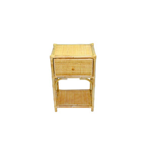 R016 Natural Rattan nightstand showcases bohemian charm and coastal rustic style with a sturdy plywood drawer base - Product Image 6