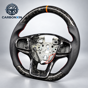 Volant chauffant en cuir forgé et fibre de carbone avec LED pour Explorer Mustang GT Ranger XLT ST S650 S197 (2021-2026) - Product Image 2