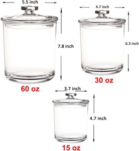60Oz 30Oz 15Oz Lọ Lưu Trữ Bằng Nhựa Bộ <span class=keywords><strong>3</strong></span> Hộp Nhựa Thực Phẩm Trong Suốt Bằng Nhựa Acrylic Có Nắp Đậy Cho Ngũ Cốc Bánh Quy Apothecary - Product Image 2