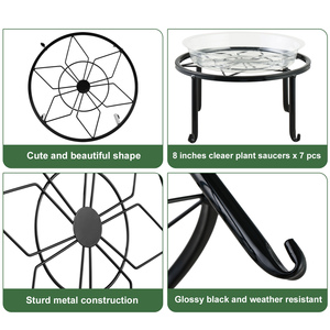 Support de plante en métal en gros, support rond pour pot de fleurs, étagère, jardin d'intérieur, patio, support d'angle, support robuste, antirouille - Product Image 2