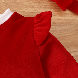 Pull classique MS à manches longues, robes de fête rouges pour filles, robe en tulle polaire de Noël - Product Image 3