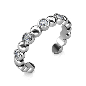 Moda Hiphop regolabile aperto impreziosito da cristalli <span class=keywords><strong>Swarovski</strong></span> <span class=keywords><strong>anelli</strong></span> di <span class=keywords><strong>diamanti</strong></span> per donne che indossano quotidianamente accessori gioielli - Product Image 2