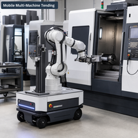 Robot de manutention mobile AGV avec bras à 6 axes pour un asservissement flexible de plusieurs machines, à vendre, nouvelle arrivée, vente chaude