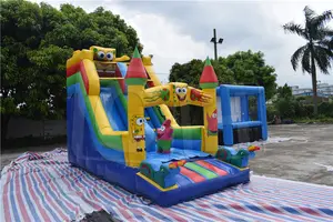 Parque de Atracciones inflable comercial, mini tobogán inflable para saltar, casa de salto y toboganes secos para uso en fiestas