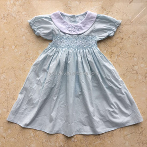 Abito Smock per Bambine di Alta Qualità, Vestito in Cotone Floreale a Maniche Corte per Bambine Graziose - Product Image 1